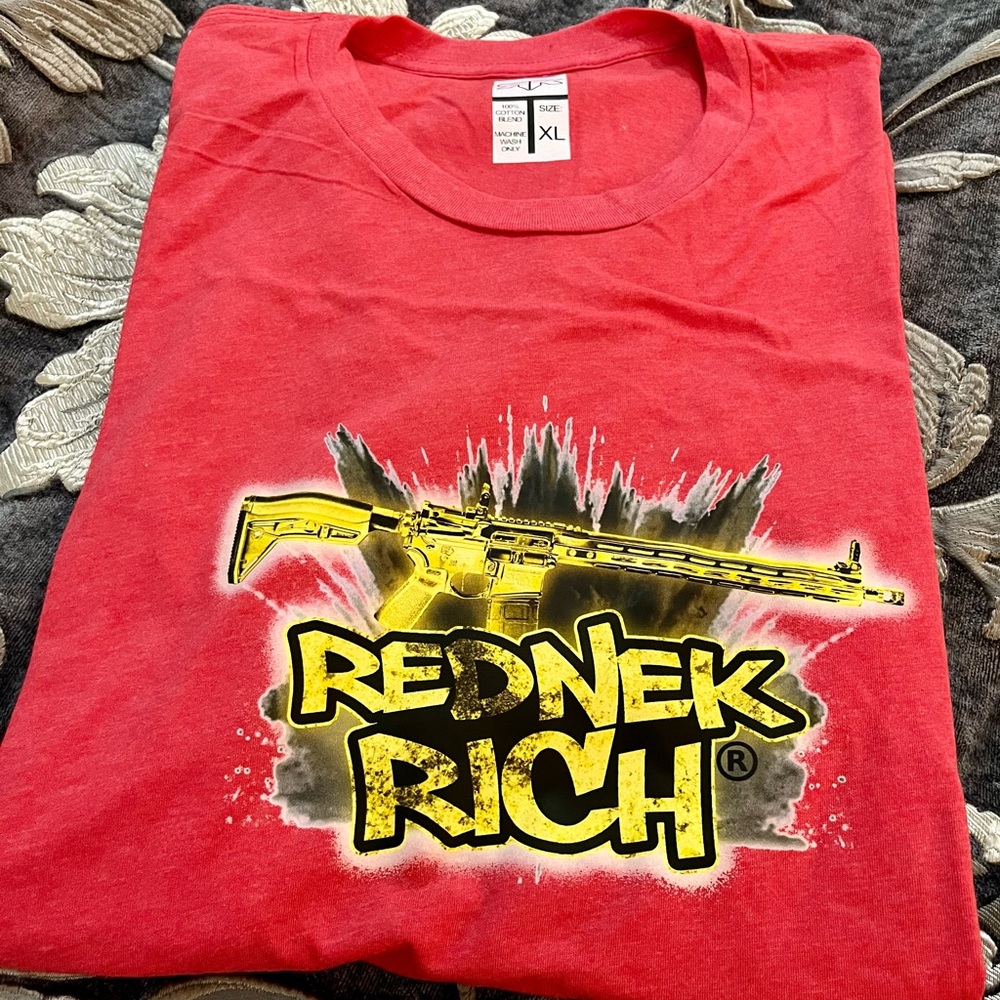 REDNEK RICH - “GOLDEN BOY” T-shirt sz. XL - Red brand new